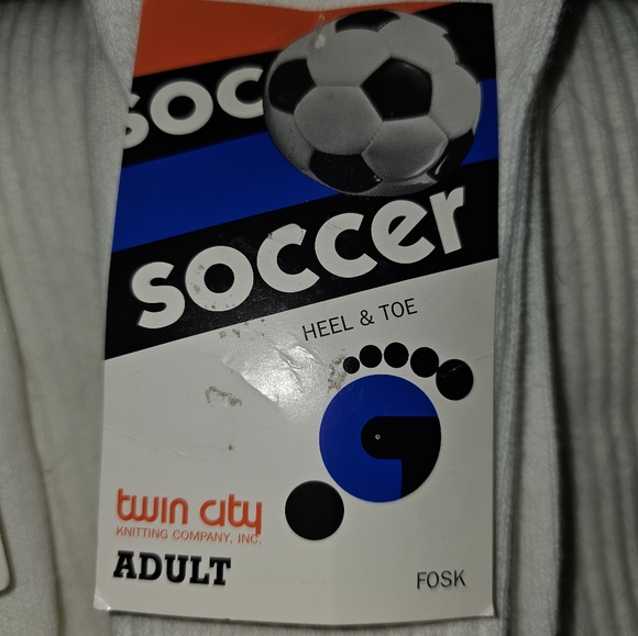 Over the knee / thigh-high white soccer sock. I have 1 pair left. - Picture 2 of 5